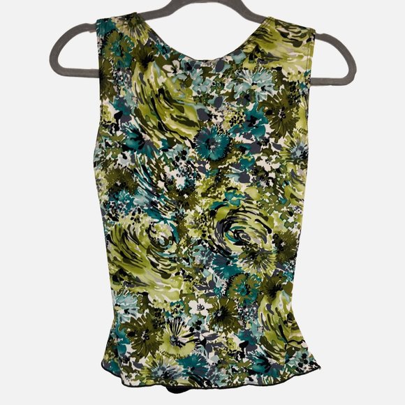 Y2K Vintage A. BYER Floral Sleeveless Blouse with Keyhole Ring Detail - Medium - Picture 2 of 12
